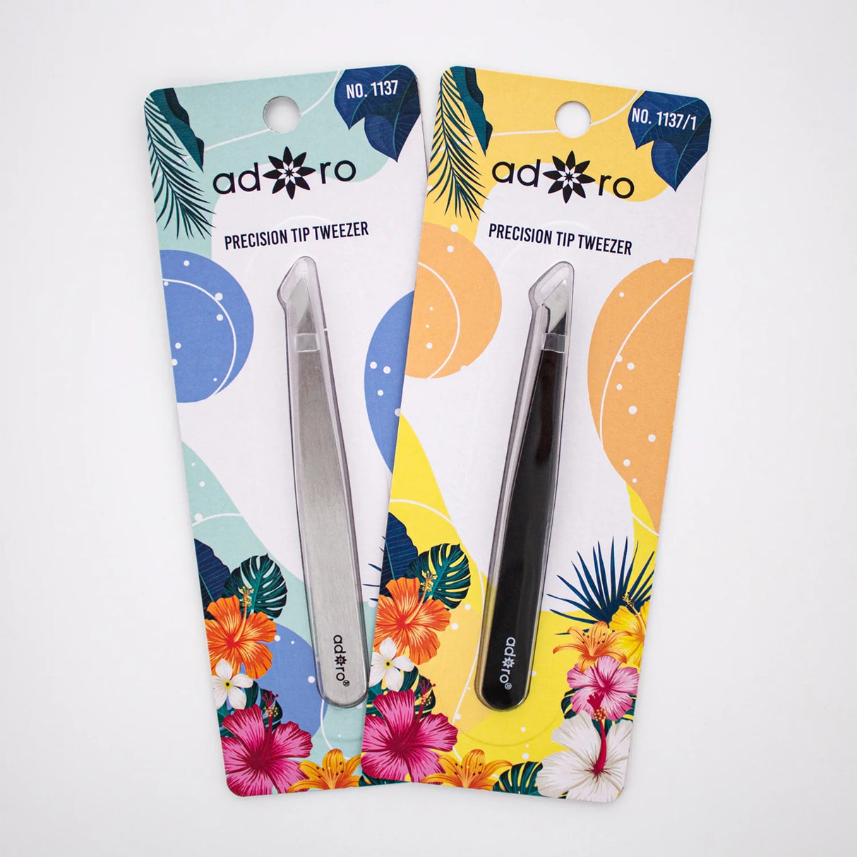 ADORO- PRECISION TIP TWEEZER- 12PCS MIX