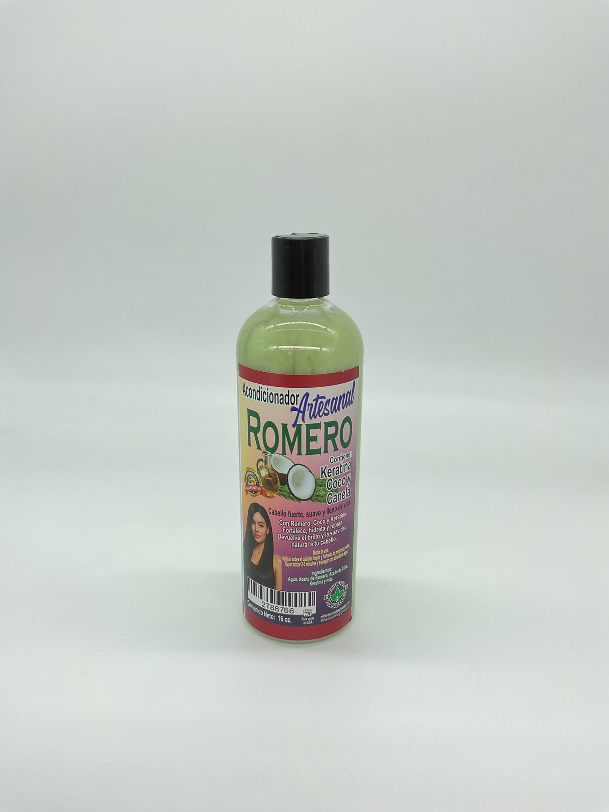 ACONDICIONADOR ARTESANAL- ROMERO, KERATINA, ACEITE DE COCO Y CANELA- 1PC