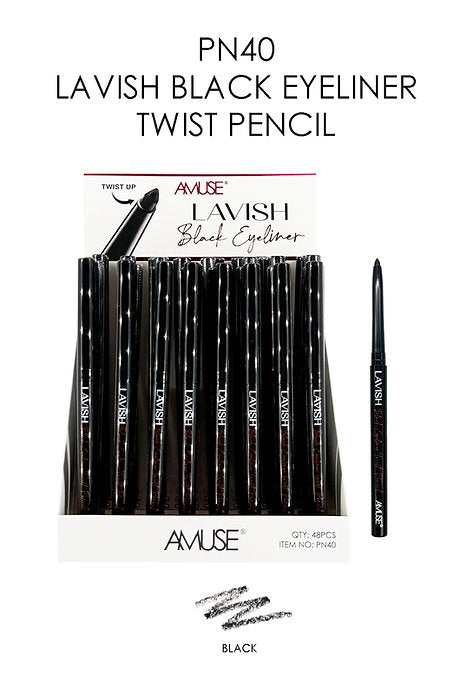 AMUSE- BLACK EYELINER TWIST PENCIL-48PCS