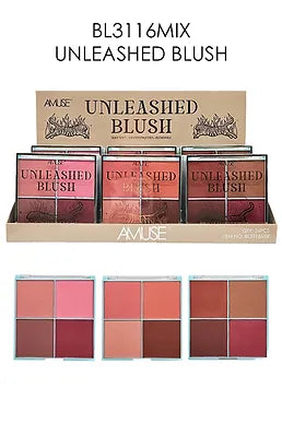 AMUSE - UNLEASHED BLUSH SILKY SOFT - 3 BLUSH PALETTES - DISPLAY 24PC