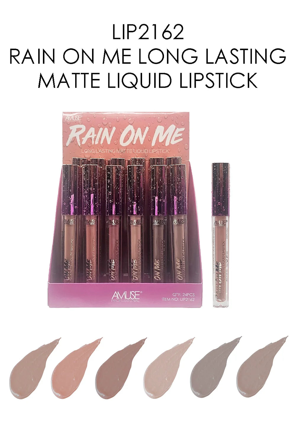 AMUSE - RAIN. ON ME - LONG LASTING MATTE LIQUID LIPSTICK - DISPLAY 24PC