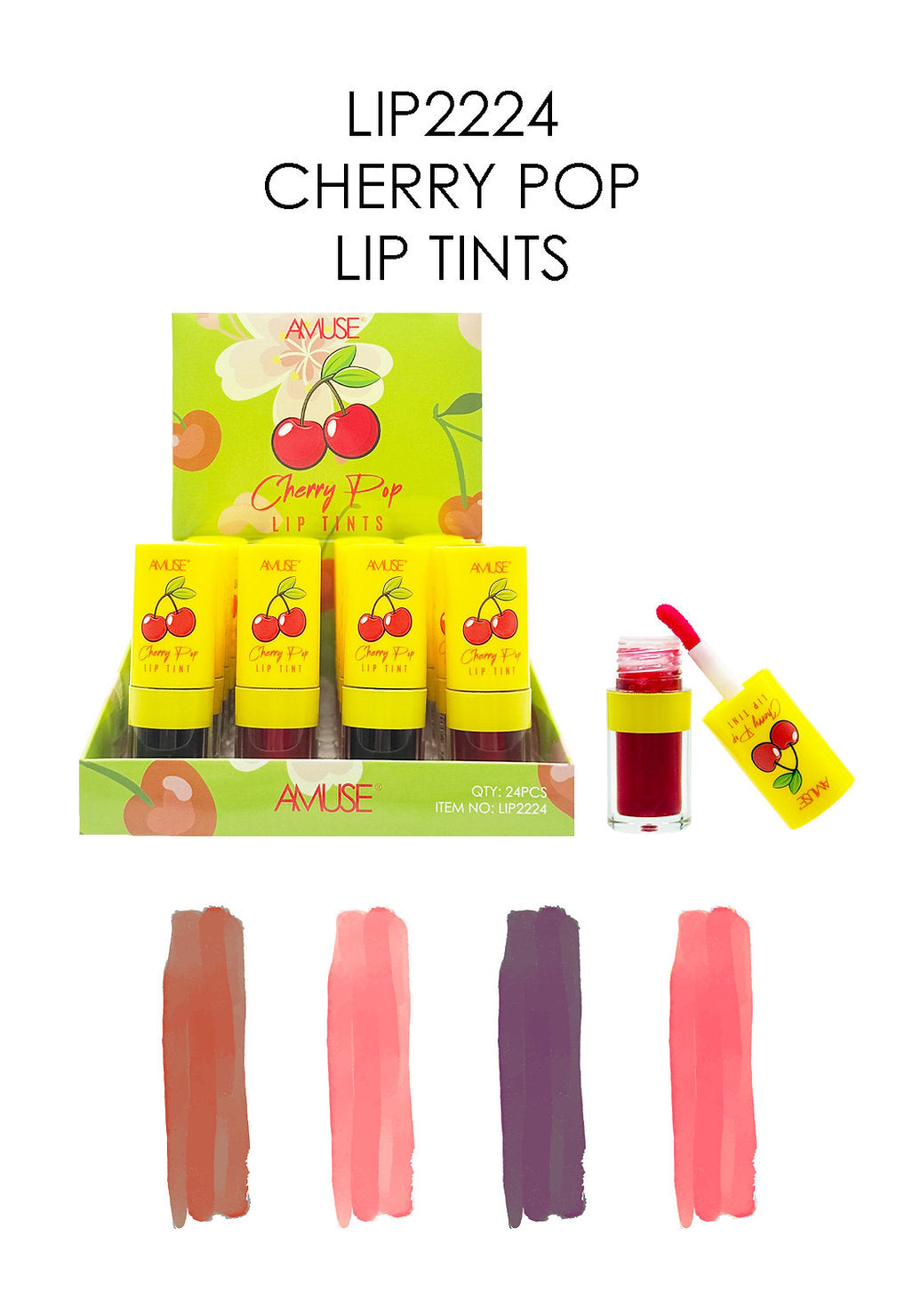 AMUSE- CHERRY POP- LIP TINT- 24PCS