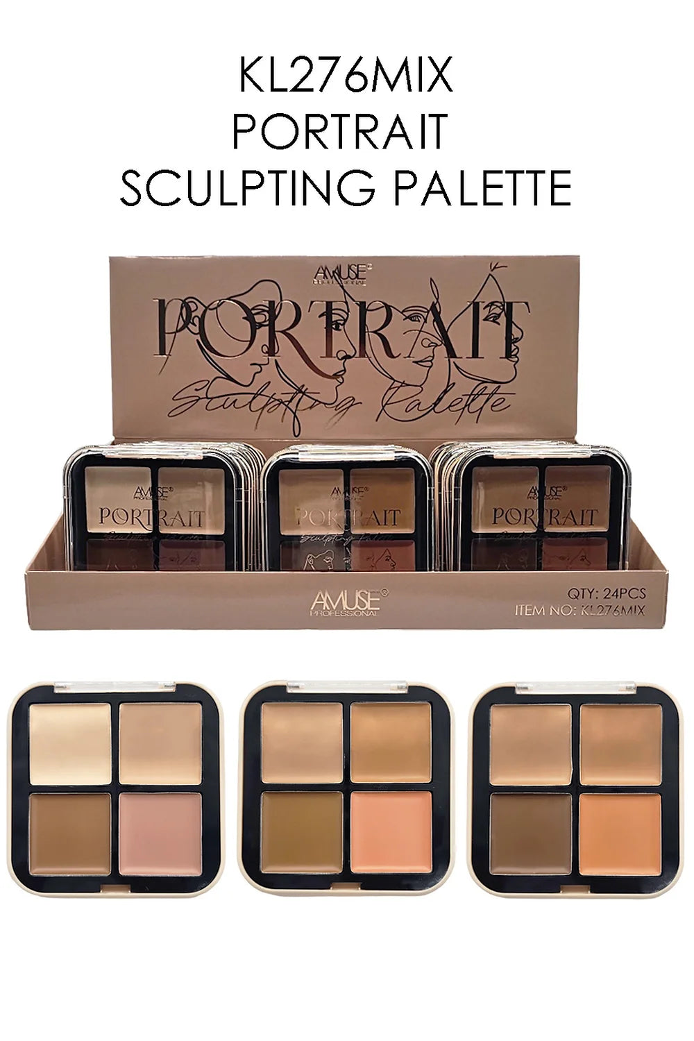 AMUSE - PORTRAIT SCULPING PALETTE - 3 COLORS - DISPLAY (24PC)