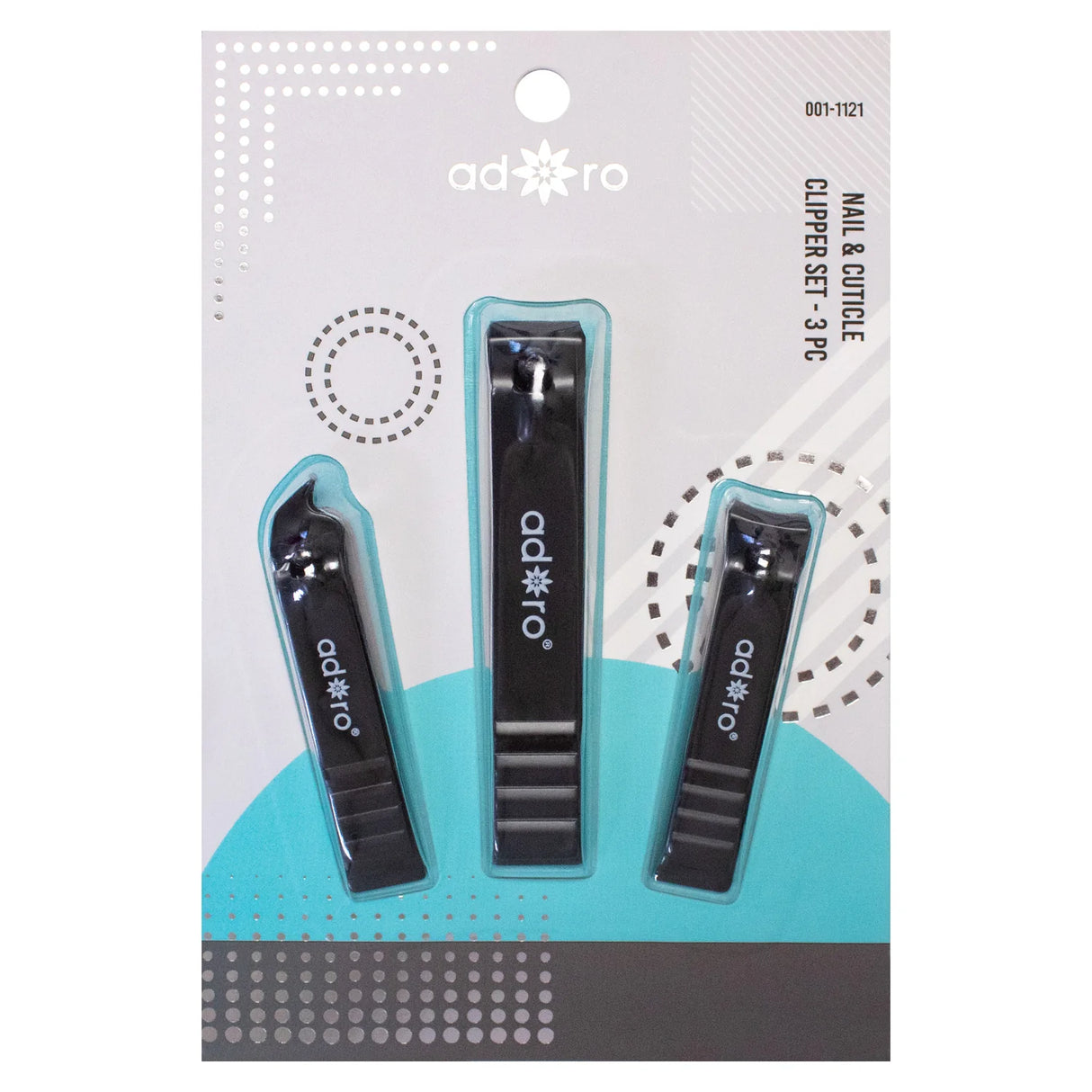 ADORO- 3PCS SET- NAIL & CUTICLE CLIPPER SET- 12PCS