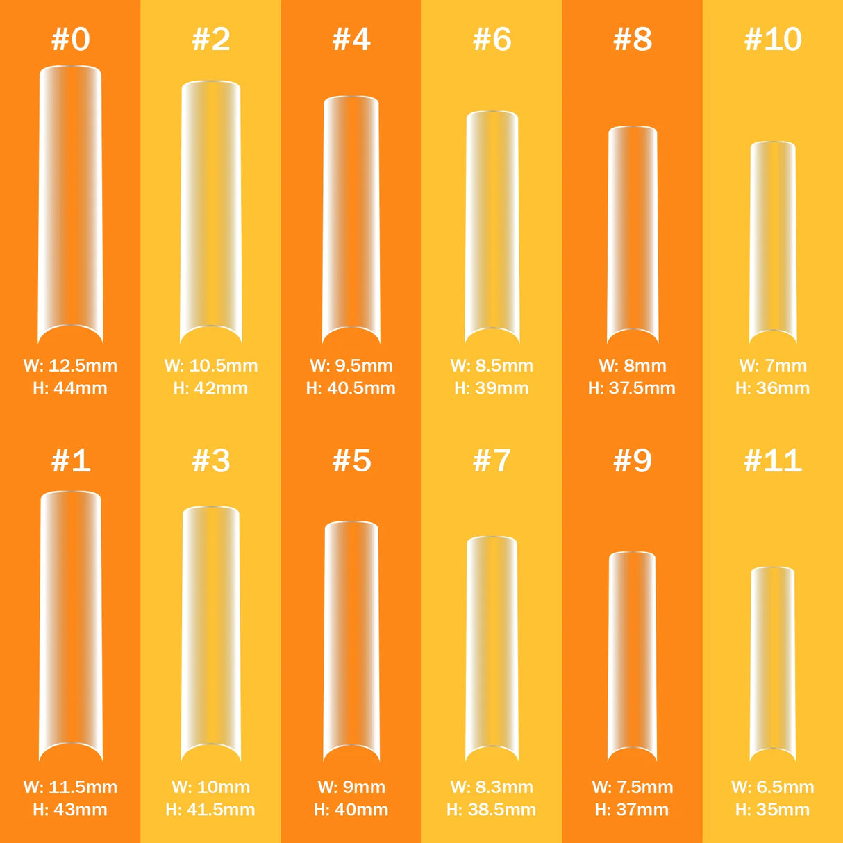 ADORO- XXL SQUARE (BAMBOO)- GEL TIPS- 1PC