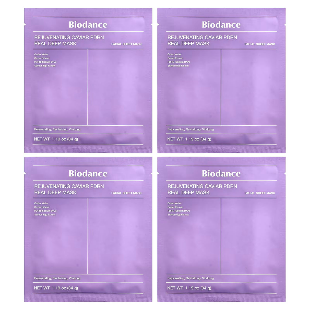 BIODANCE - REJUVENATING CAVIAR PDRN REAL DEEP MASK - 4 SHEET MASK ( 1 BOX )