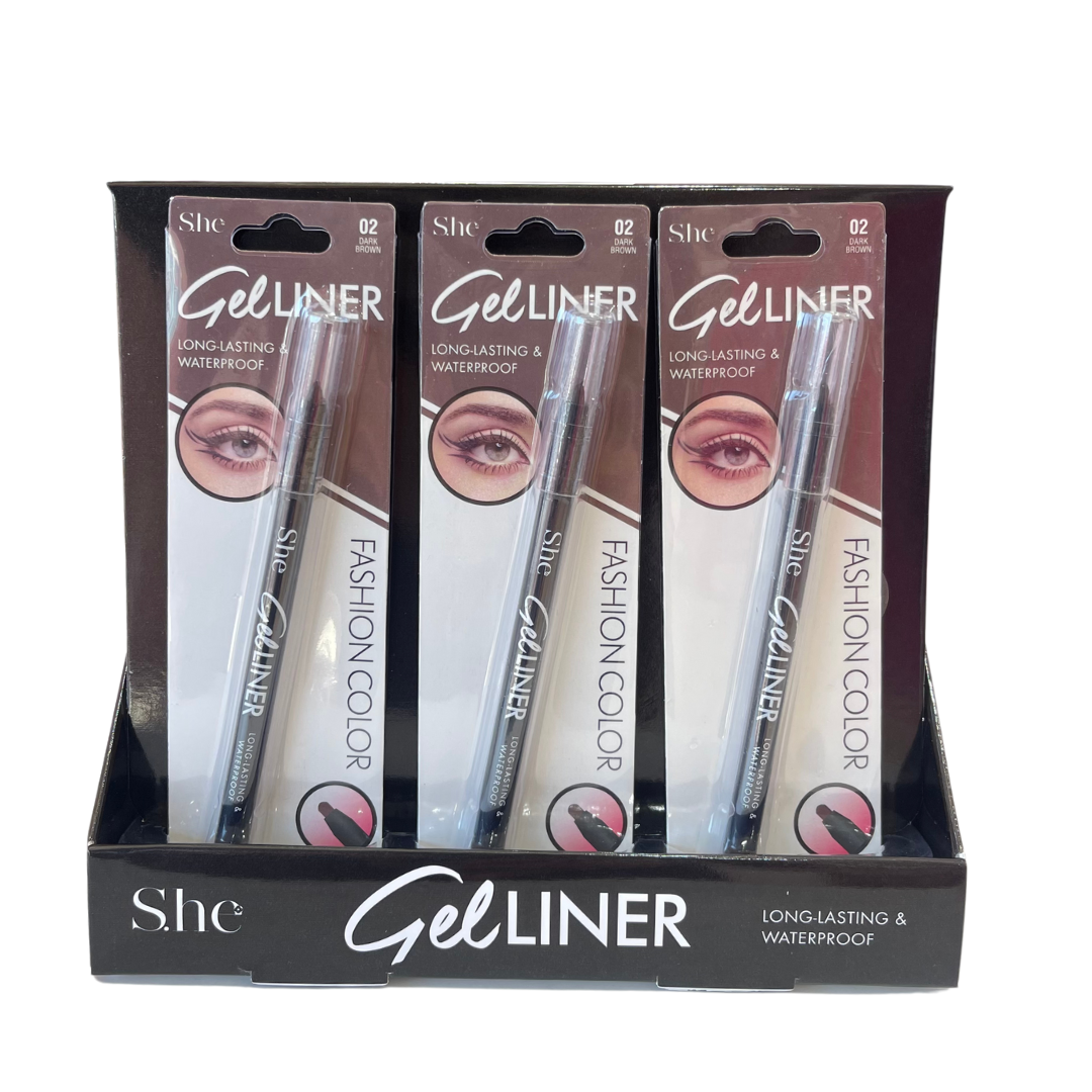 SH.E MAQUILLAGE - GEL LINER - LONGUE DURÉE - PRÉSENTOIR 24PC