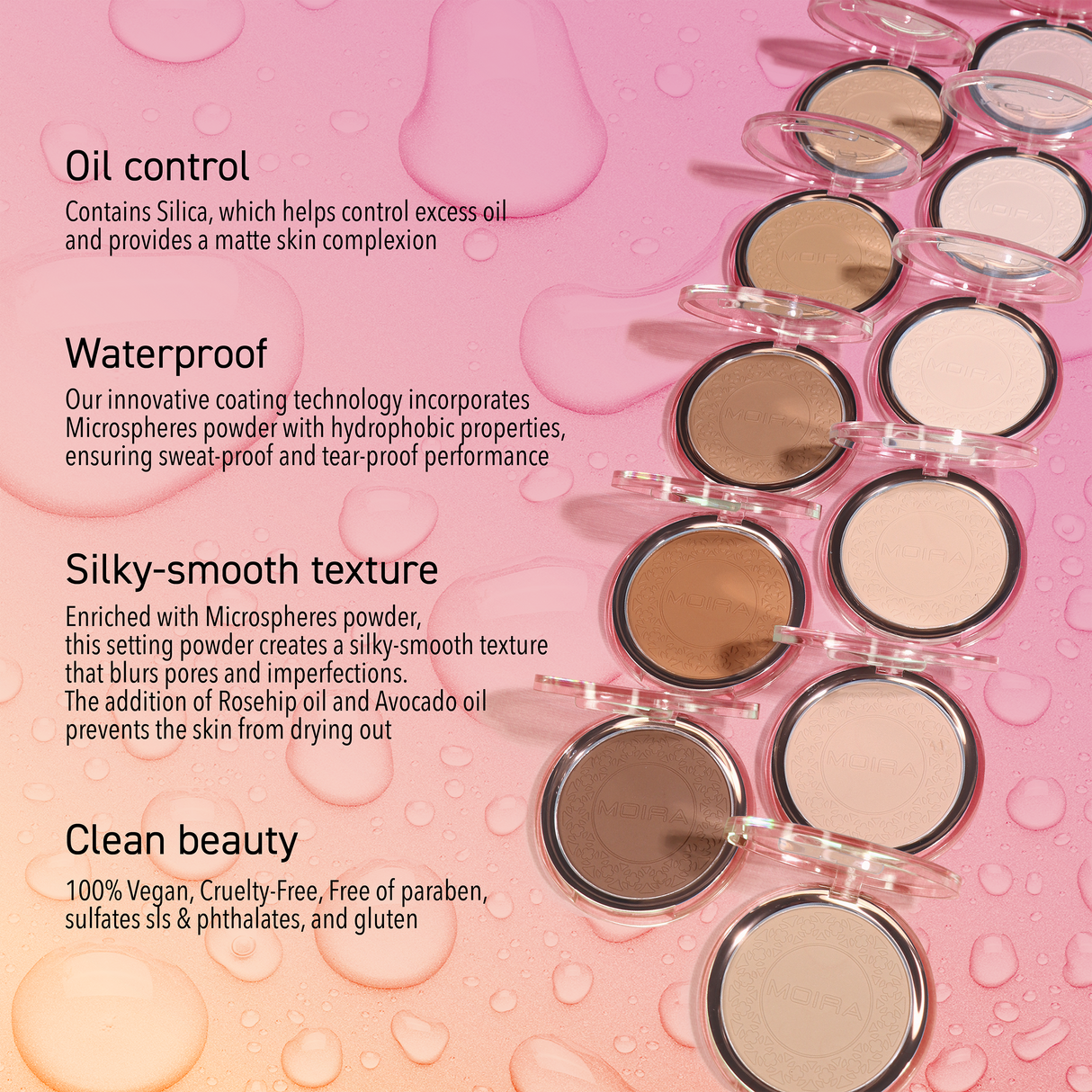 MOIRA - SOFT FOCUS WATERPROOF SETTING POWDER (NEW SHADES)