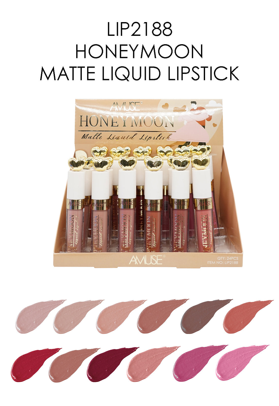 AMUSE- HONEY MOON- MATTE LIQUID LIPSTICK-24PCS