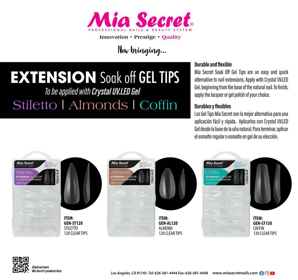 MIA SECRET - EXTENSION SOAK OFF GEL TIPS