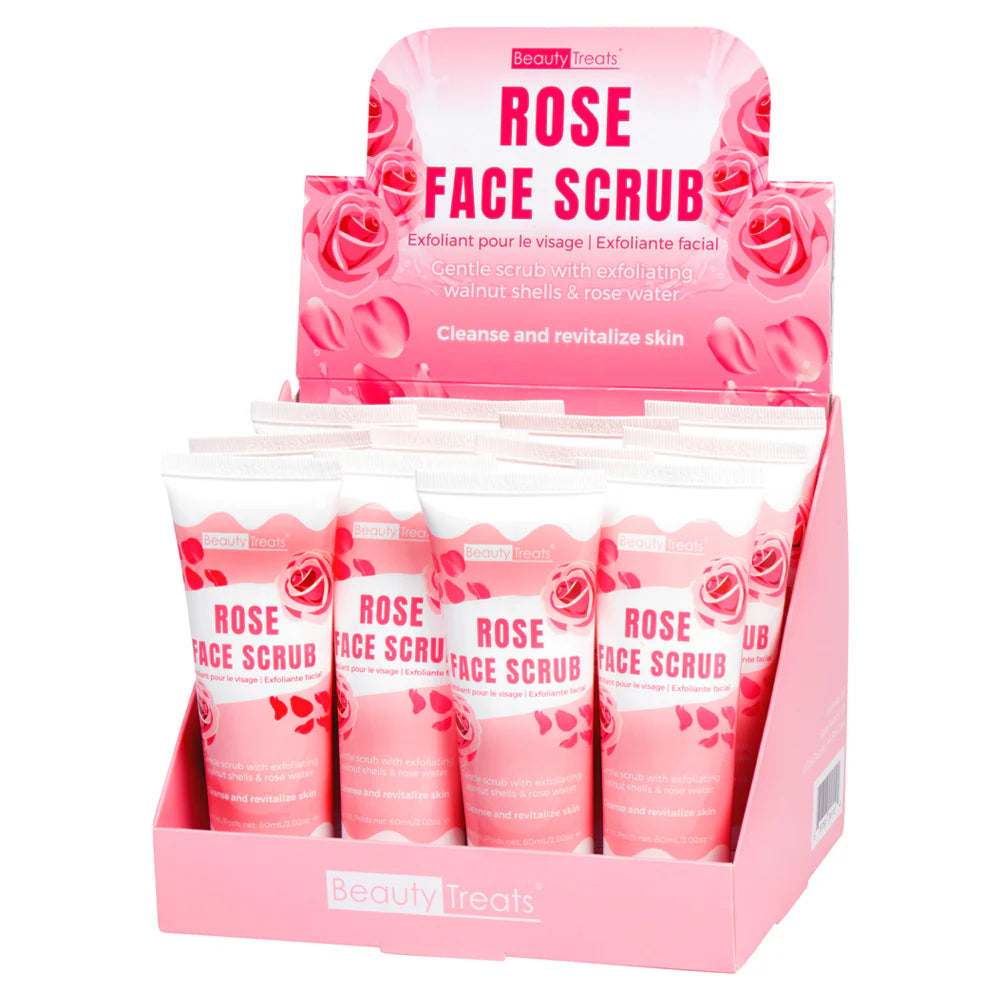 BEAUTY TREATS- ROSE- FACE SCRUB 12PCS