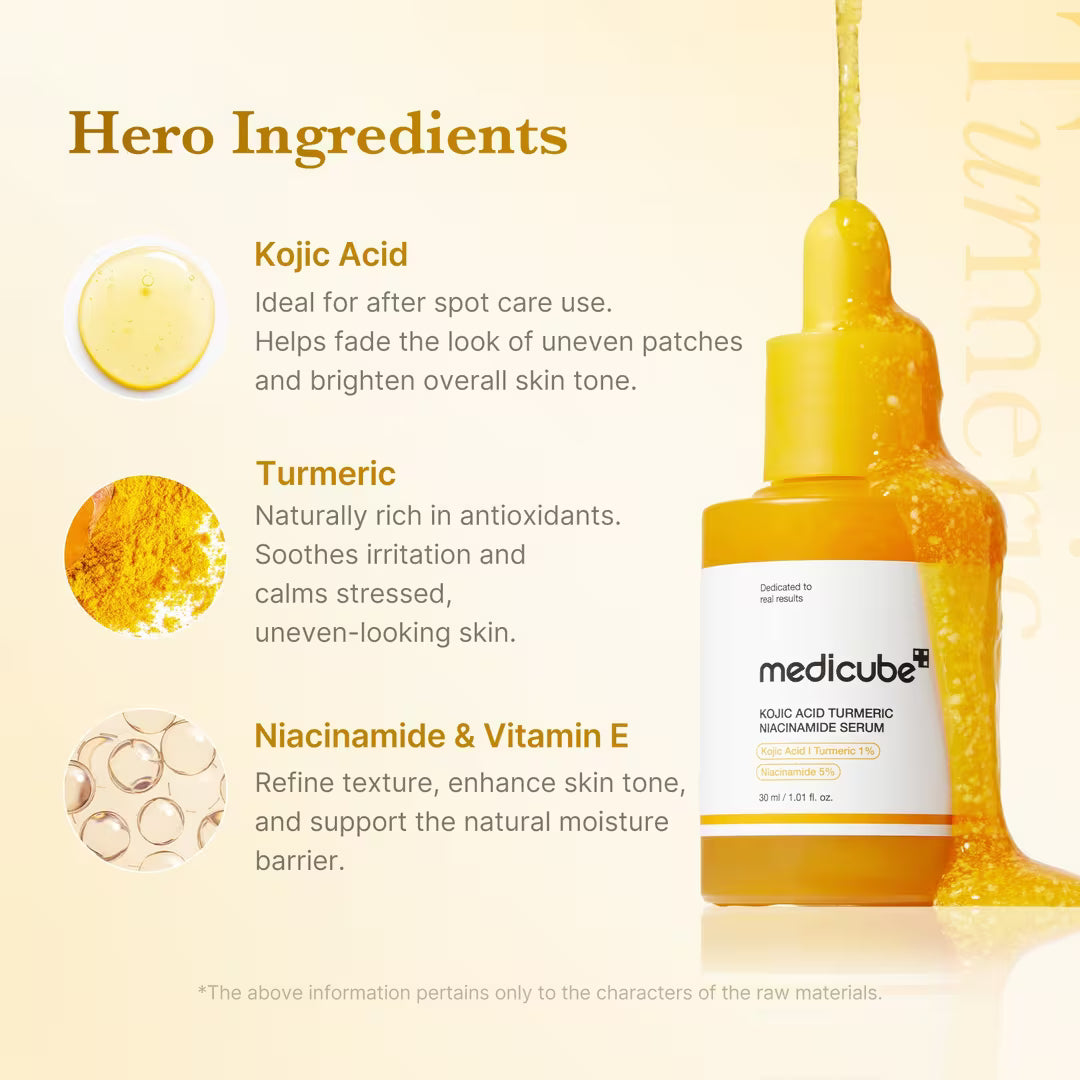 MEDICUBE - KOJIC ACID TURMERIC NIACINAMIDE SERUM - (1PC)