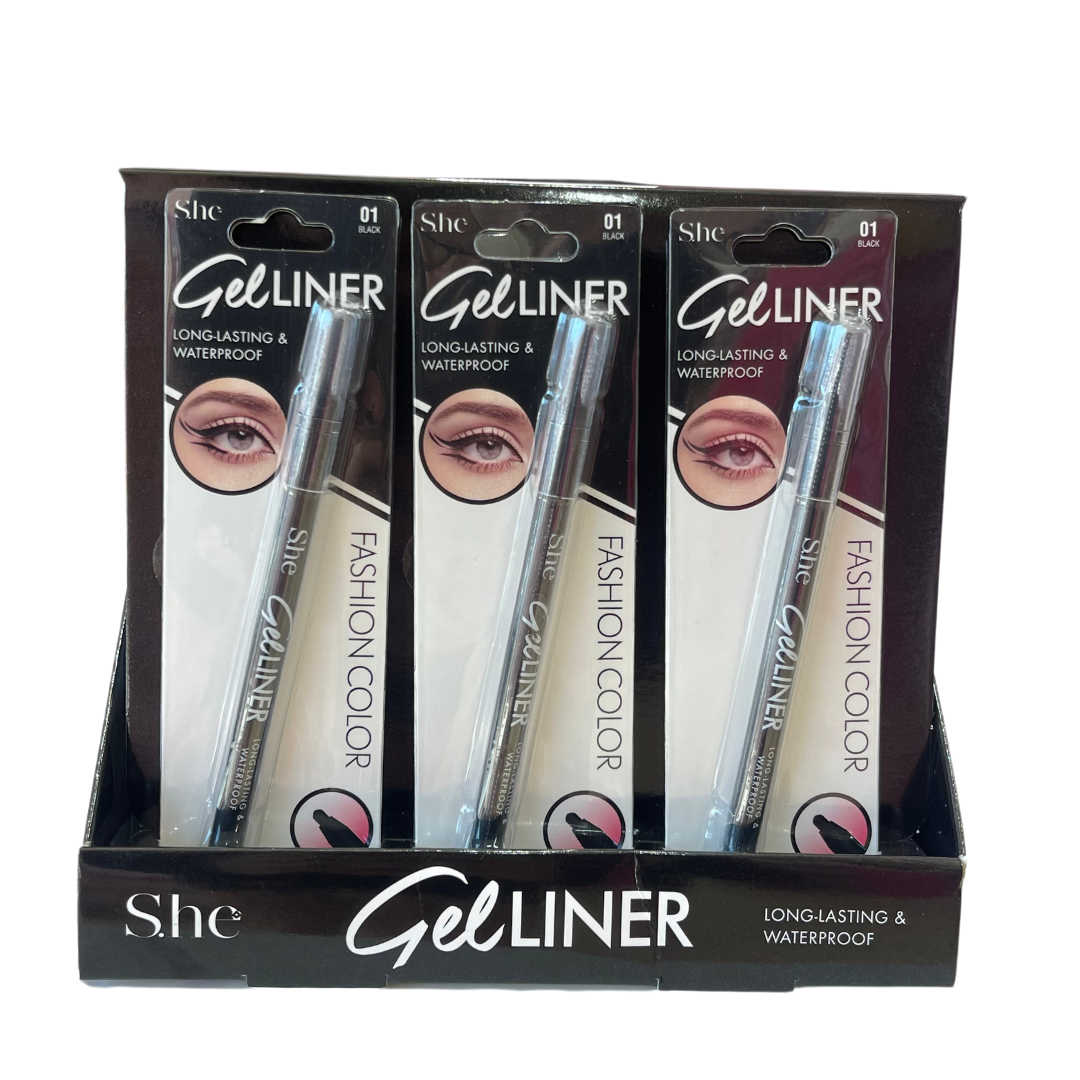 SH.E MAQUILLAGE - GEL LINER - LONGUE DURÉE - PRÉSENTOIR 24PC