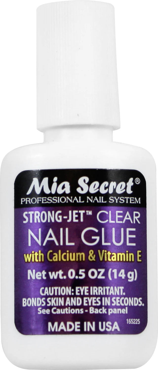 MIA SECRET- STRONG JET- 1/2 oz -CLEAR NAIL GLUE- 1PC