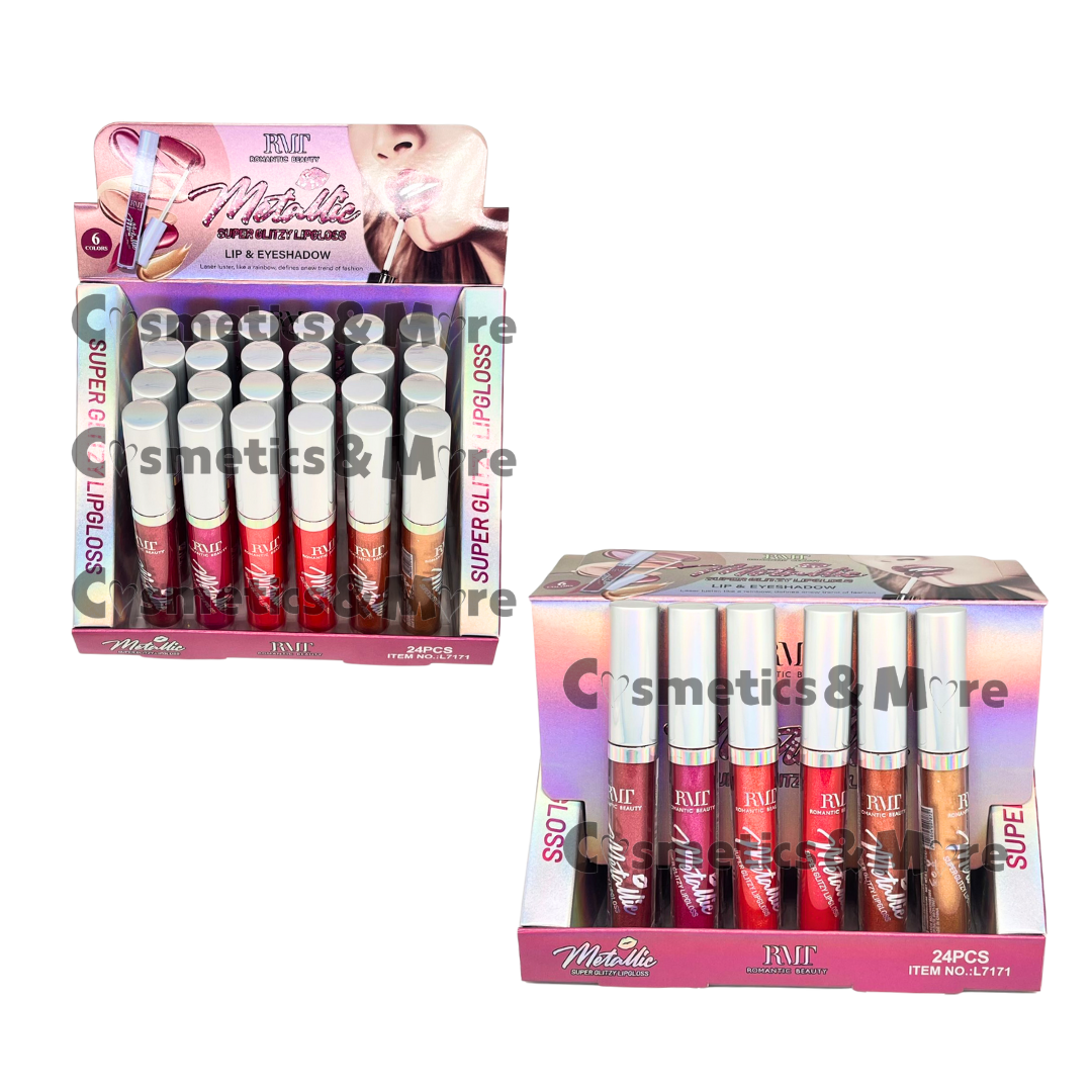 ROMANTIC BEAUTY - METALLIC SUPER GLITZY LIPGLOSS (24PCS DISP)
