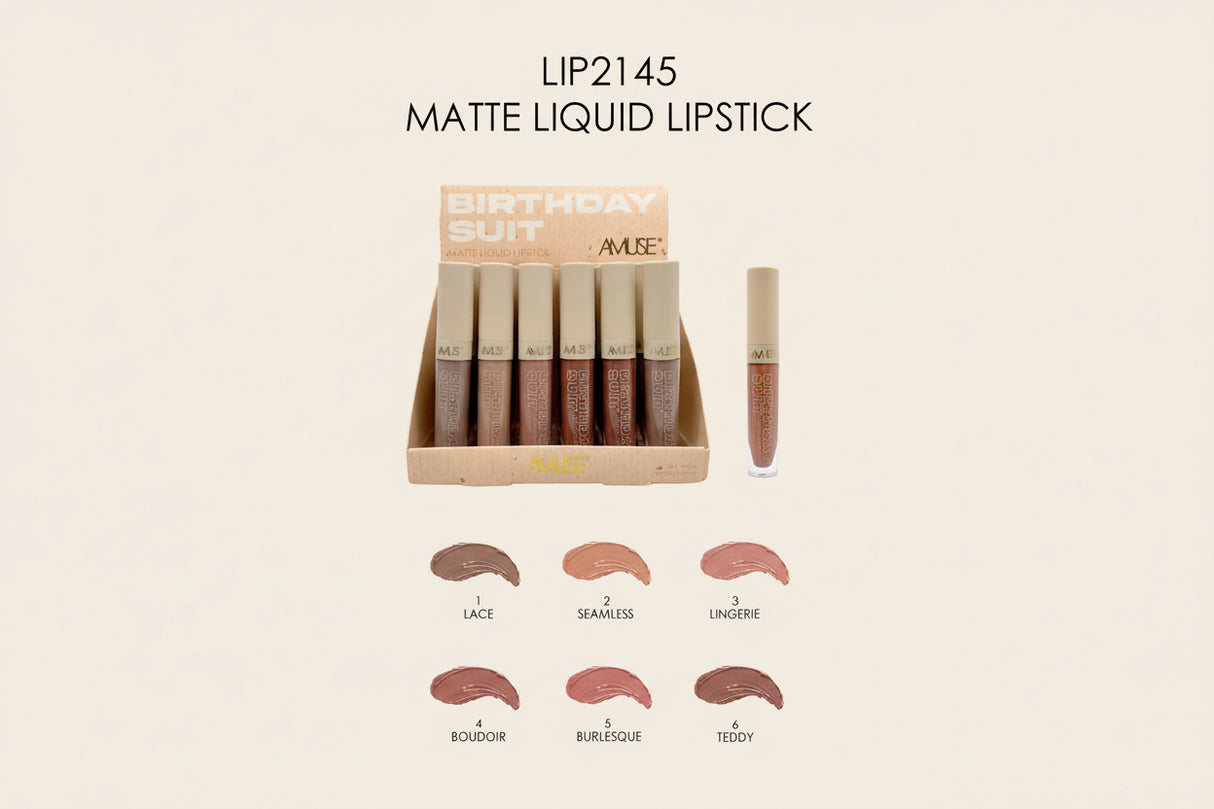 AMUSE- BIRTHDAY SUIT- MATTE LIPSTICK- 24PCS