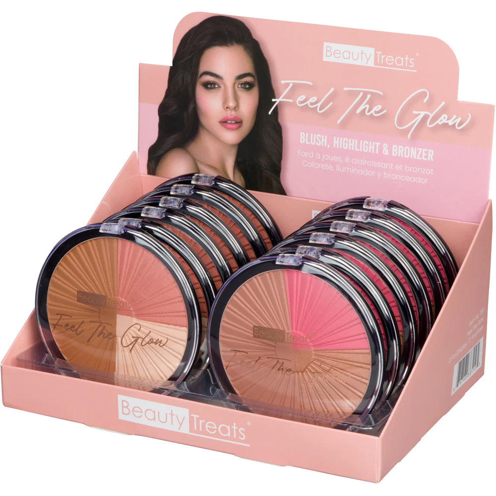 BEAUTY TREATS- FEEL THE GLOW- BLUSH, HIGHLIGHT AND BRONZER-12PCS