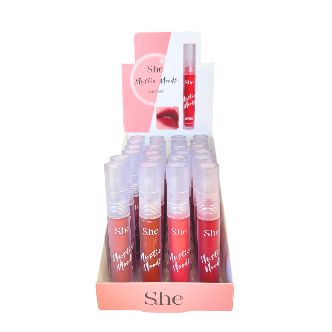 S.HE MAKEUP - MYSTIC MOODS LIP MUD (AFFICHAGE 24PC)