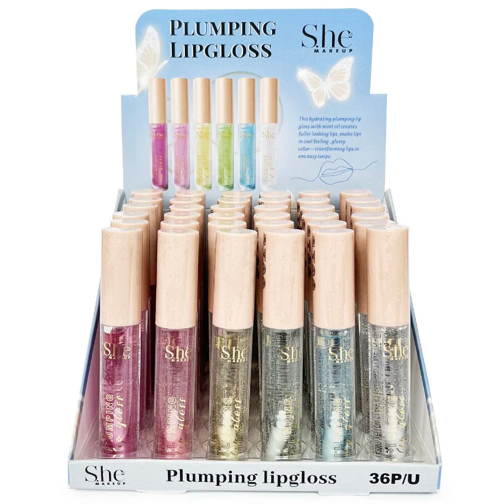 S.HE MAKEUP- PLUMPING LIPGLOSS- 36PCS