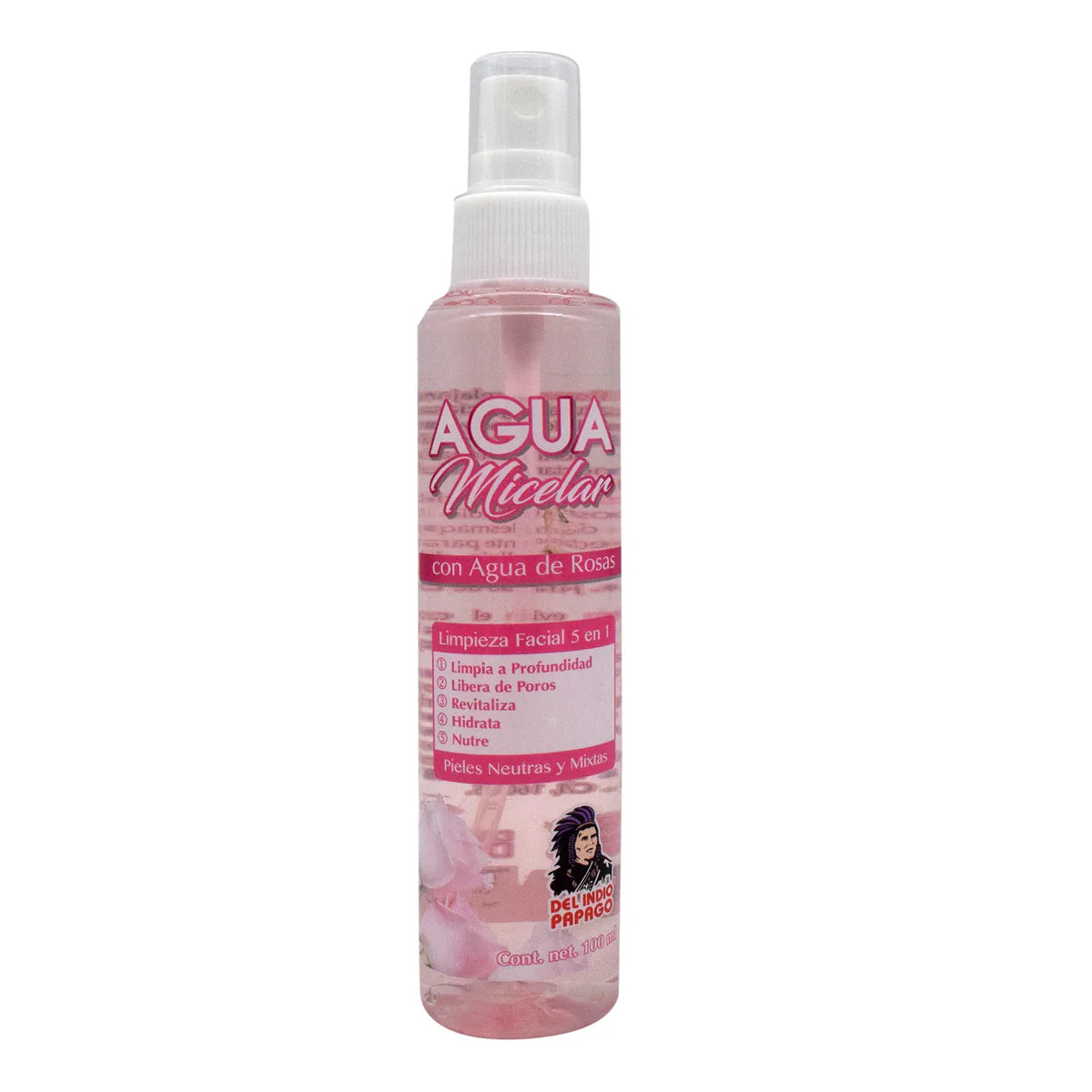 DEL INDIO PAPAGO- AGUA MICELAR CON AGUA DE ROSAS- 1PC