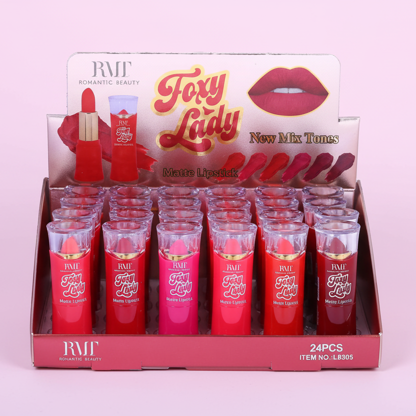 ROMANTIC BEAUTY- FOXY LADY- MATTE LIPSTICK- DISPLAY (24PCS)