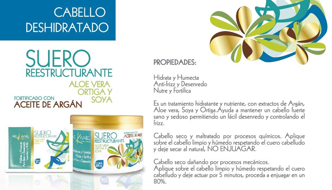 NEKANE CAPILAR- SUERO REESTRUCTURANTE- FORTIFICADO CON ACEITE DE ARGAN-1PC