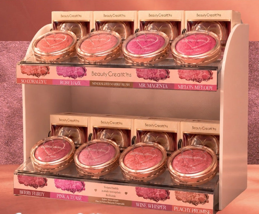 BEAUTY CREATIONS - MINERALIZED MARBLE BLUSH - DISPLAY (48PCS + 8 TESTERS)
