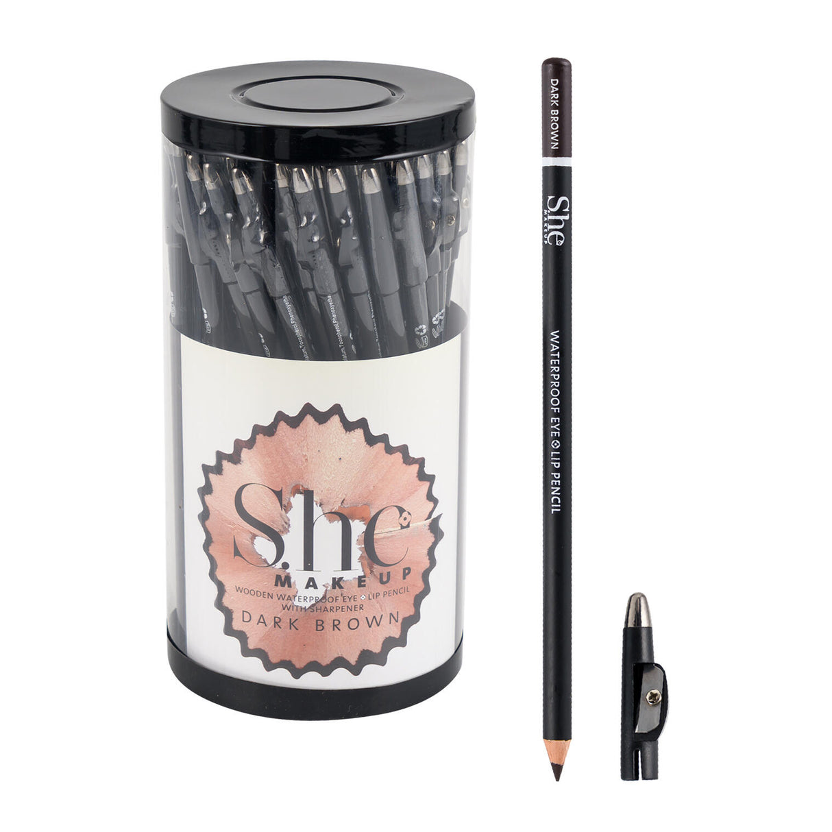 S.HE MAKEUP - LONG PENCIL WITH SHARPENER (72PCS JAR)