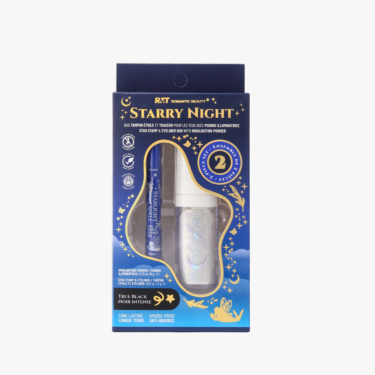 ROMANTIC BEAUTY - STARRY NIGHT STAR STAMP & EYELINER DUO WITH HIGHLIGHTING POWDER - (1PC)