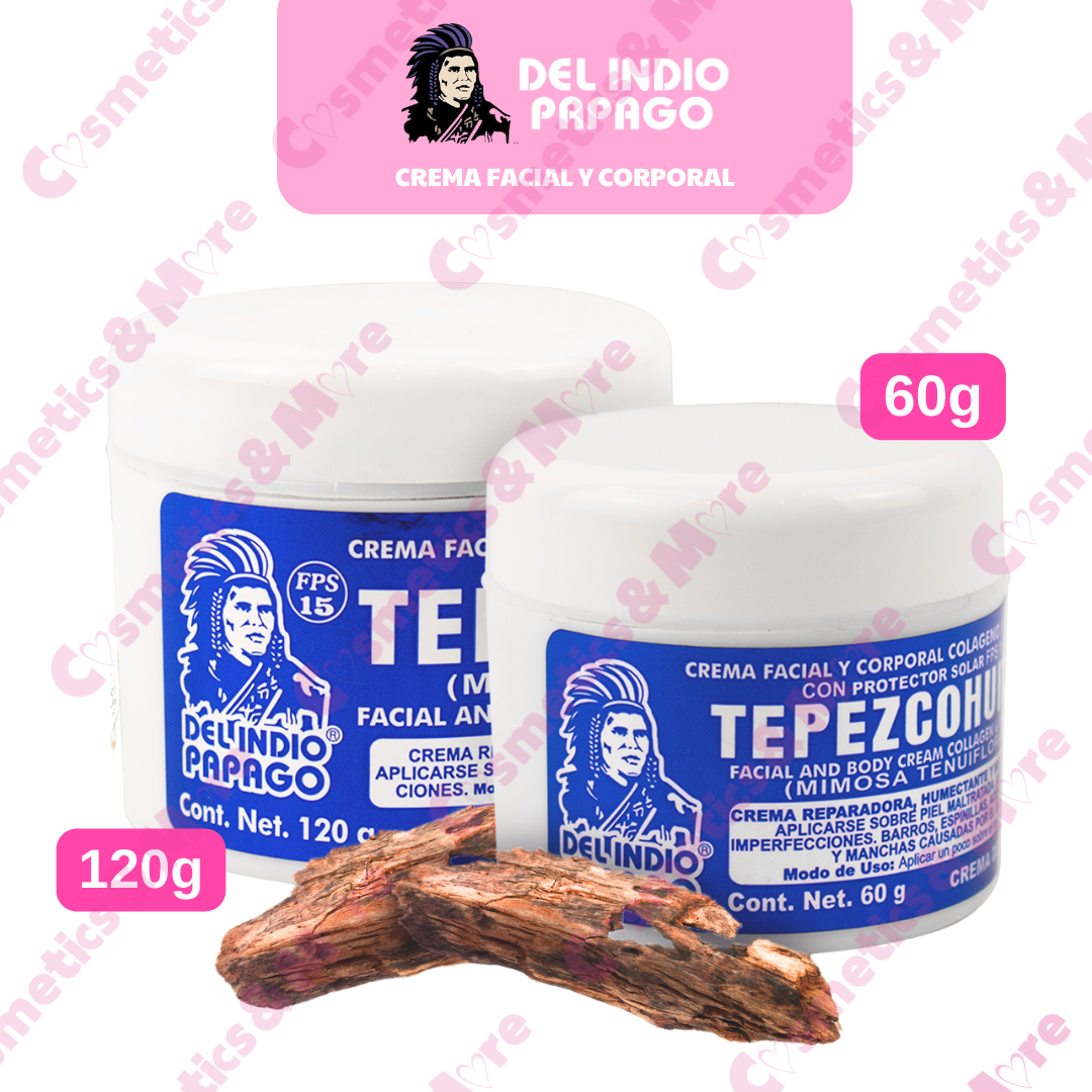 DEL INDIO PAPAGO - TEPEZCOHUITE DAY CREAM FACIAL CREAM COLLAGEN, VITAMIN E & SPF 15
