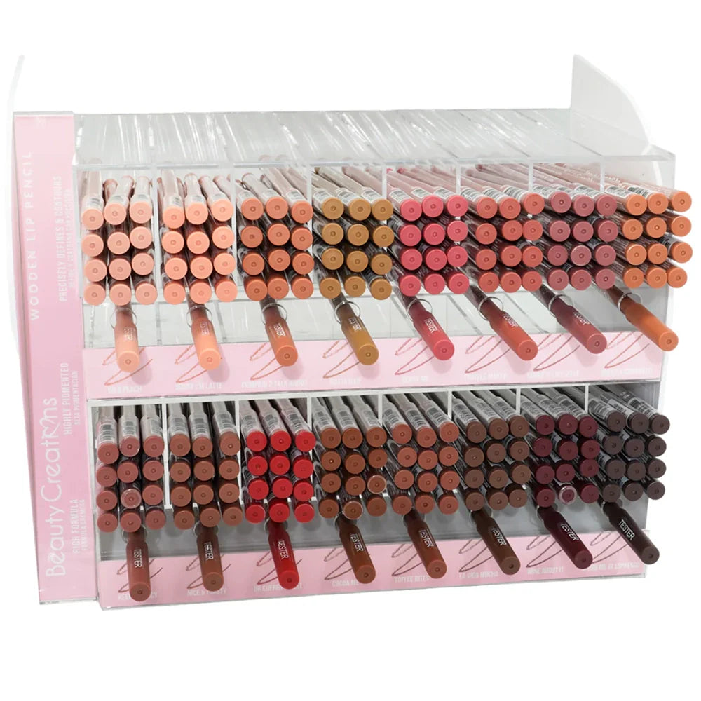 BEAUTY CREATIONS- WOODEN LIP PENCIL- 192PCS +TESTERS