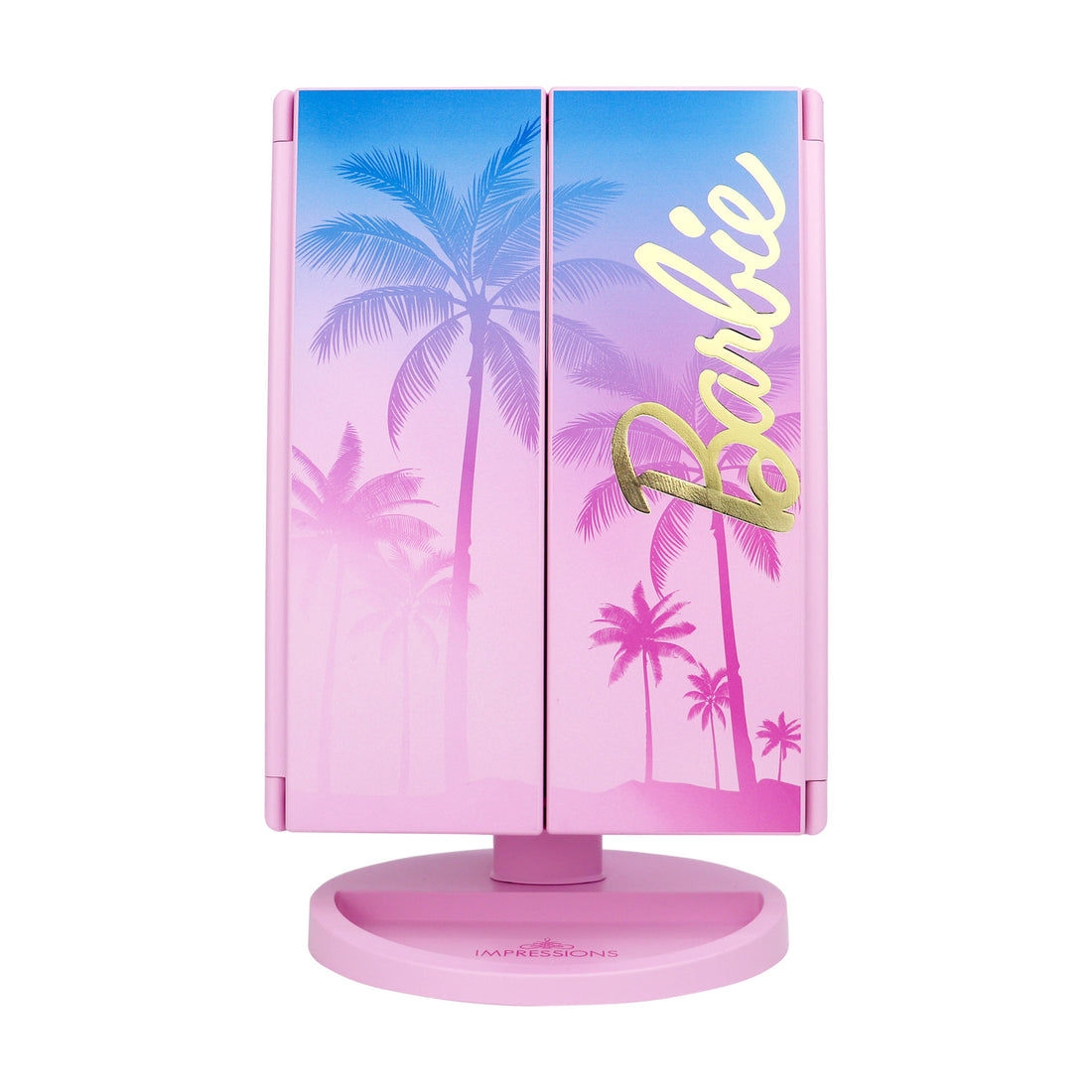 IMPRESSIONS VANITY - ESPEJO DE MAQUILLAJE TRIFOLD LED DE TRITONO CON AUMENTO BARBIE™