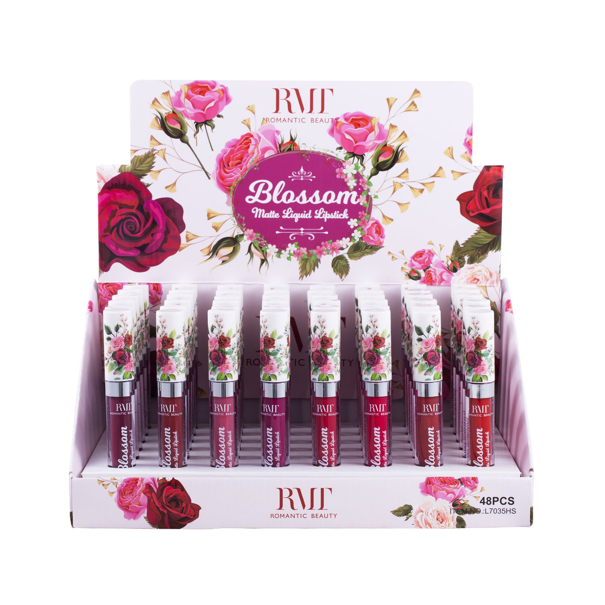 ROMANTIC BEAUTY - BLOSSOM MATTE LIQUID LIPSTICK - 8 COLORS - 48PC DISPLAY