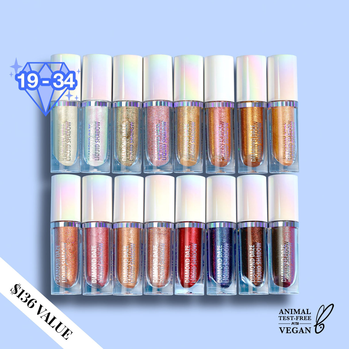 MOIRA - DIAMOND DAZE LIQUID SHADOW VOL.2 (TONE 19 TO 34)