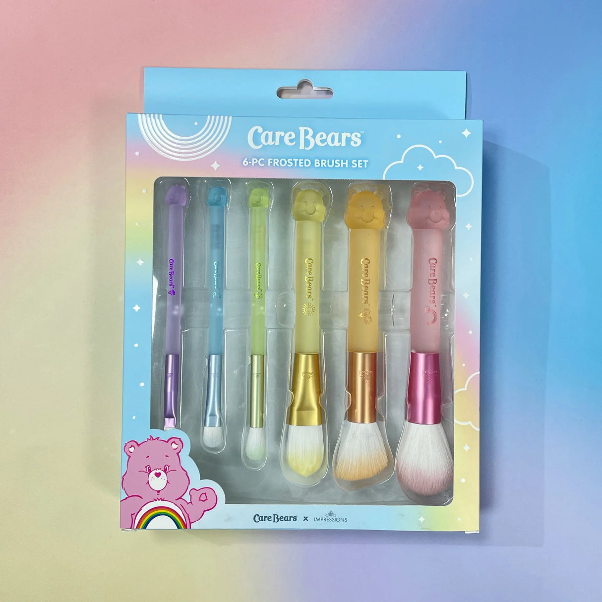 IMPRESSIONS VANITY- CARE BEARS- 6PC FROSTED BRUSH SET- 1PC