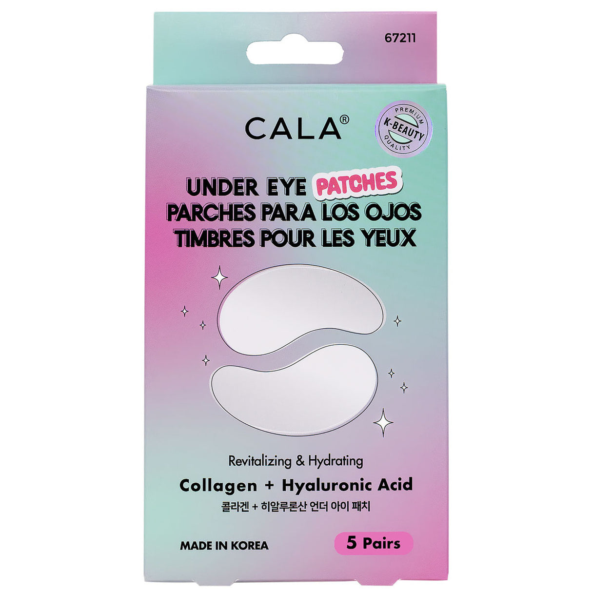 CALA- UNDER EYE PATCHES: COLLAGEN & HYALURONIC ACID- 6PCS
