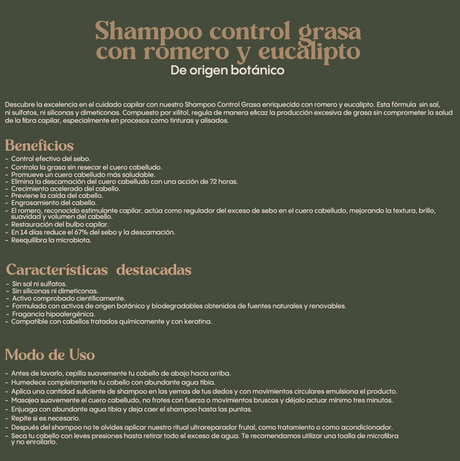 RITUAL BOTANICO - SHAMPOOING CONTROL GRASA CON ROMERO Y EUCALIPTO 400ML (1PC)