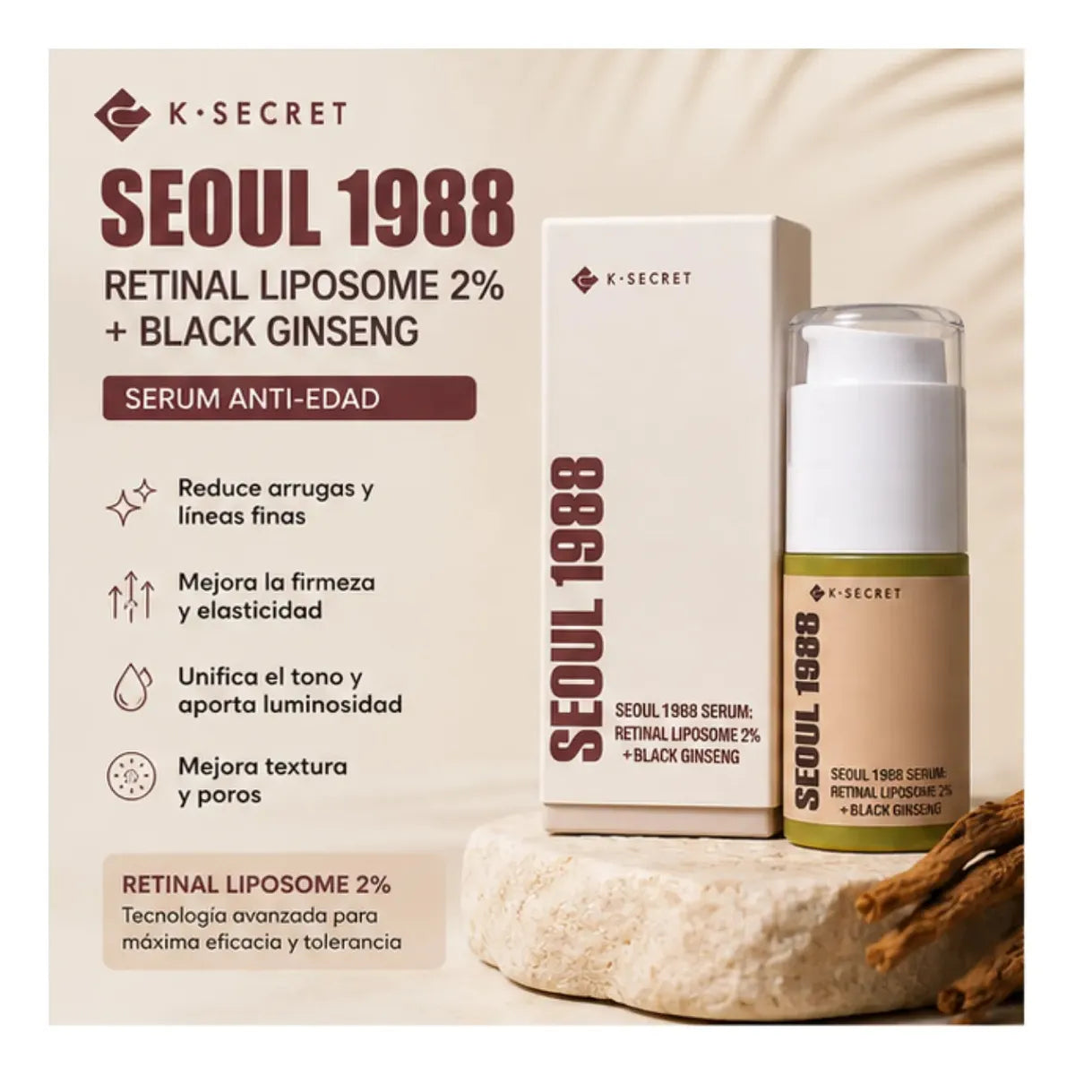 K-SECRET - SEOUL 1988 SERUM RETINAL LIPOSOME 2% + BLACK GINSENG - (1PC)