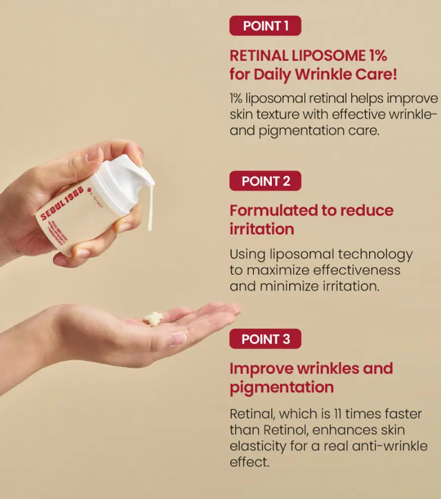 K-SECRET - SEOUL 1988 CREAM RETINAL LIPOSOME 1% + FERMENTED RICE - (1PC)