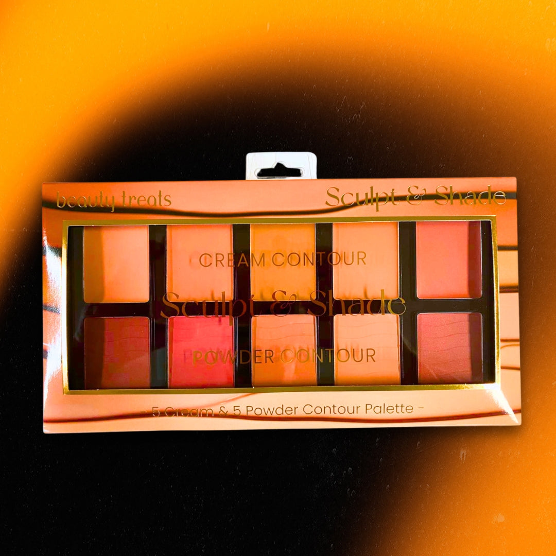 BEAUTY TREATS - SCULPT & SHADE - POWDER CONTOUR - 5 CREAM & 5 POWDER CONTOUR PALETTE - (1PC)