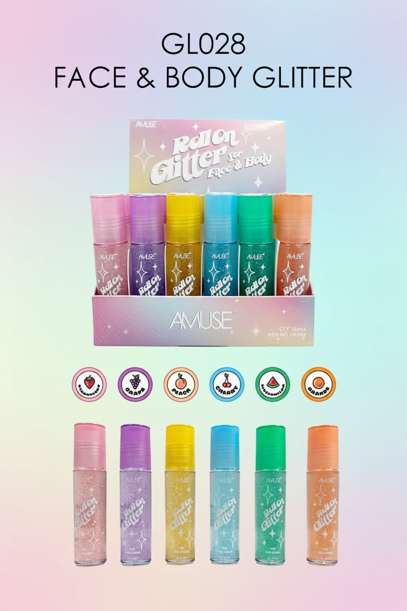 AMUSE- FACE AND BODY- ROLL ON GLITTER-36PCS