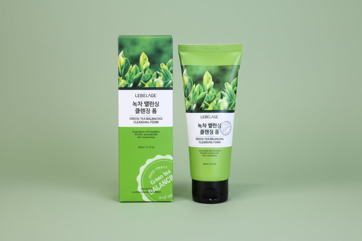 LEBELAGE- THÉ VERT ÉQUILIBRANT- MOUSSE NETTOYANTE- 1PC