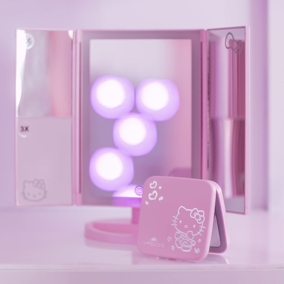 IMPRESSIONS VANITY X HELLO KITTY - TRIFOLD + COMPACT MIRROR BUNDLE