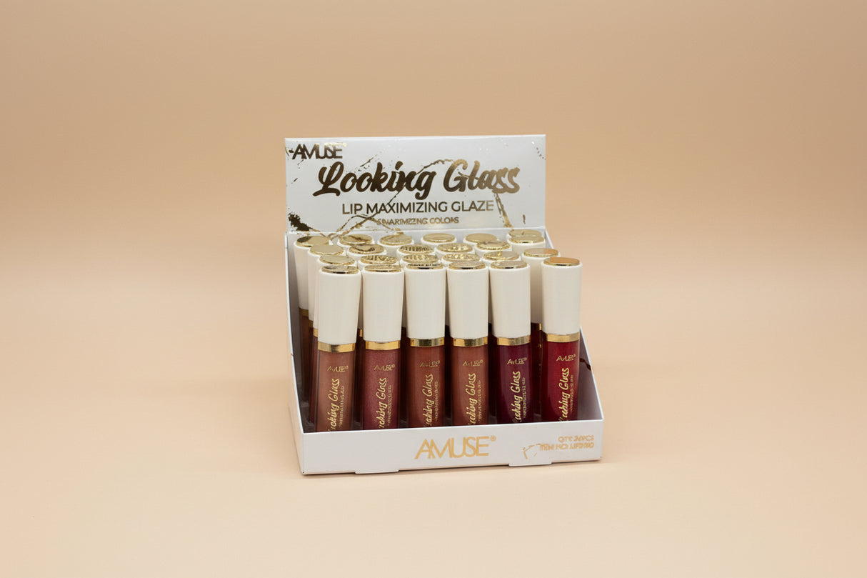 AMUSE- LOOKING GLASS- LIP MAXIMIZING GLAZE- 24PCS