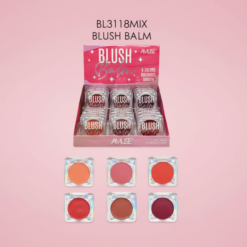 AMUSE- BLUSH BALM - 6 COLORS BUILDABLE SMOOTH- (24PCS)