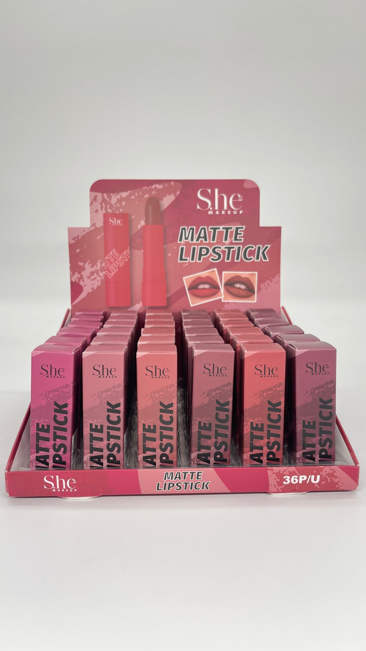 S.HE MAKEUP - MATTE LIPSTICK - DISPLAY 36PC