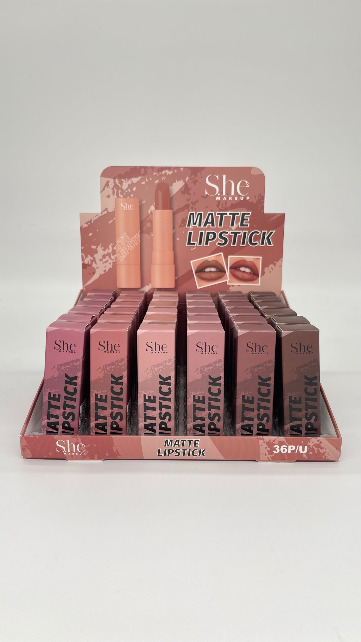 S.HE MAKEUP - MATTE LIPSTICK - DISPLAY 36PC