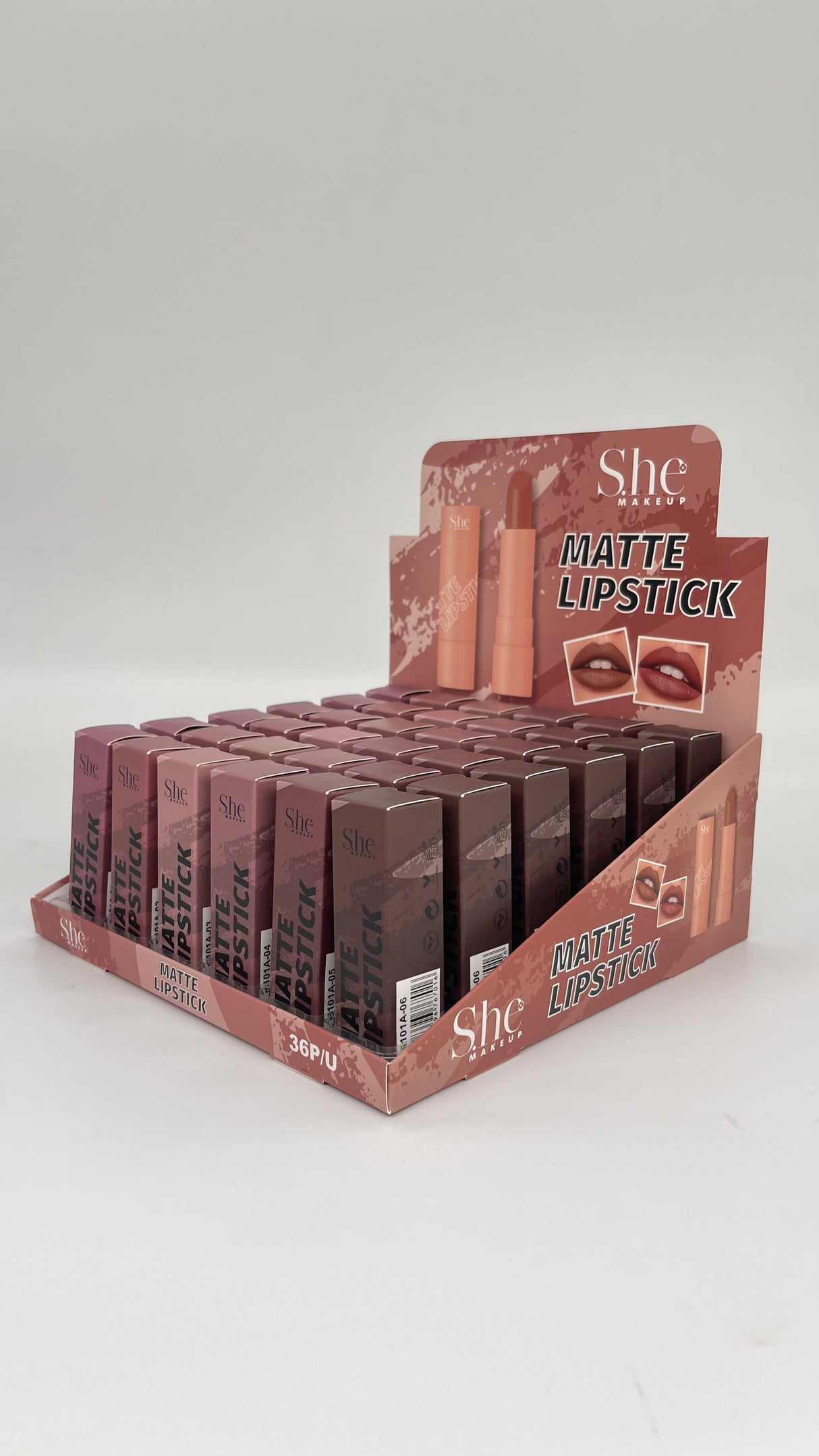 S.HE MAKEUP - MATTE LIPSTICK - DISPLAY 36PC