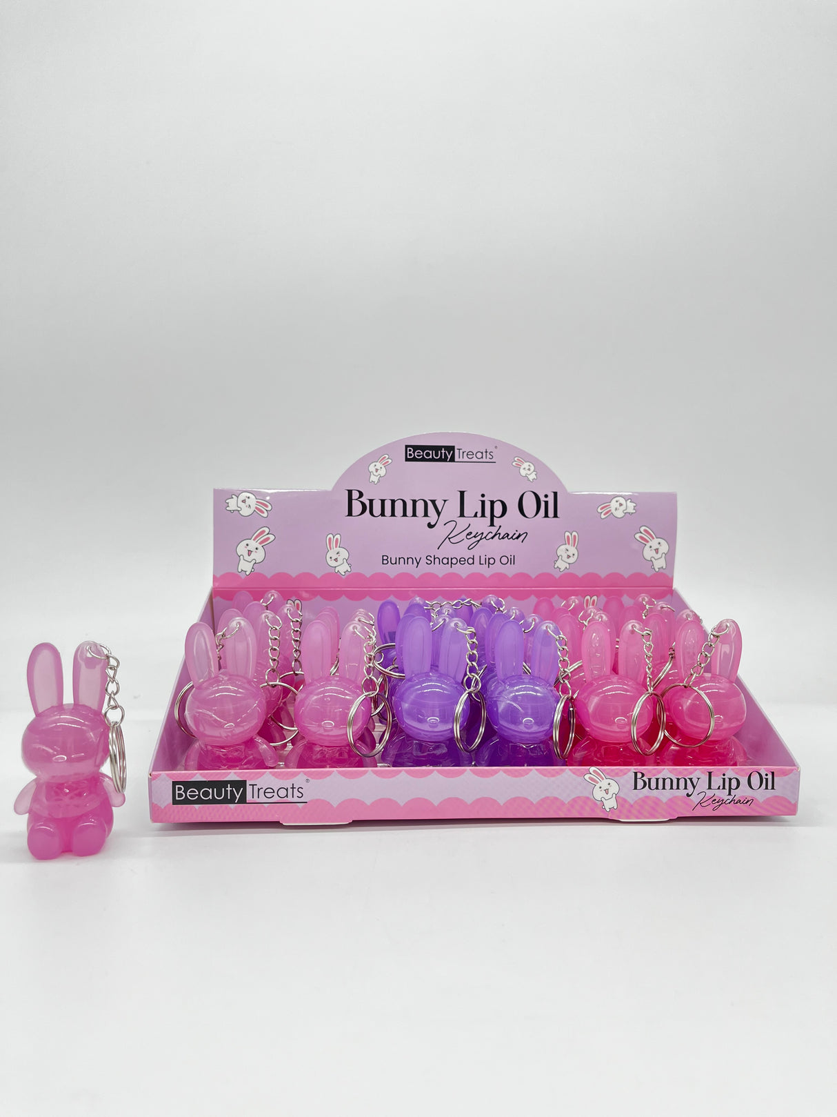 BEAUTY TREATS- BUNNY KEYCHAIN- LIP OIL- 24PCS