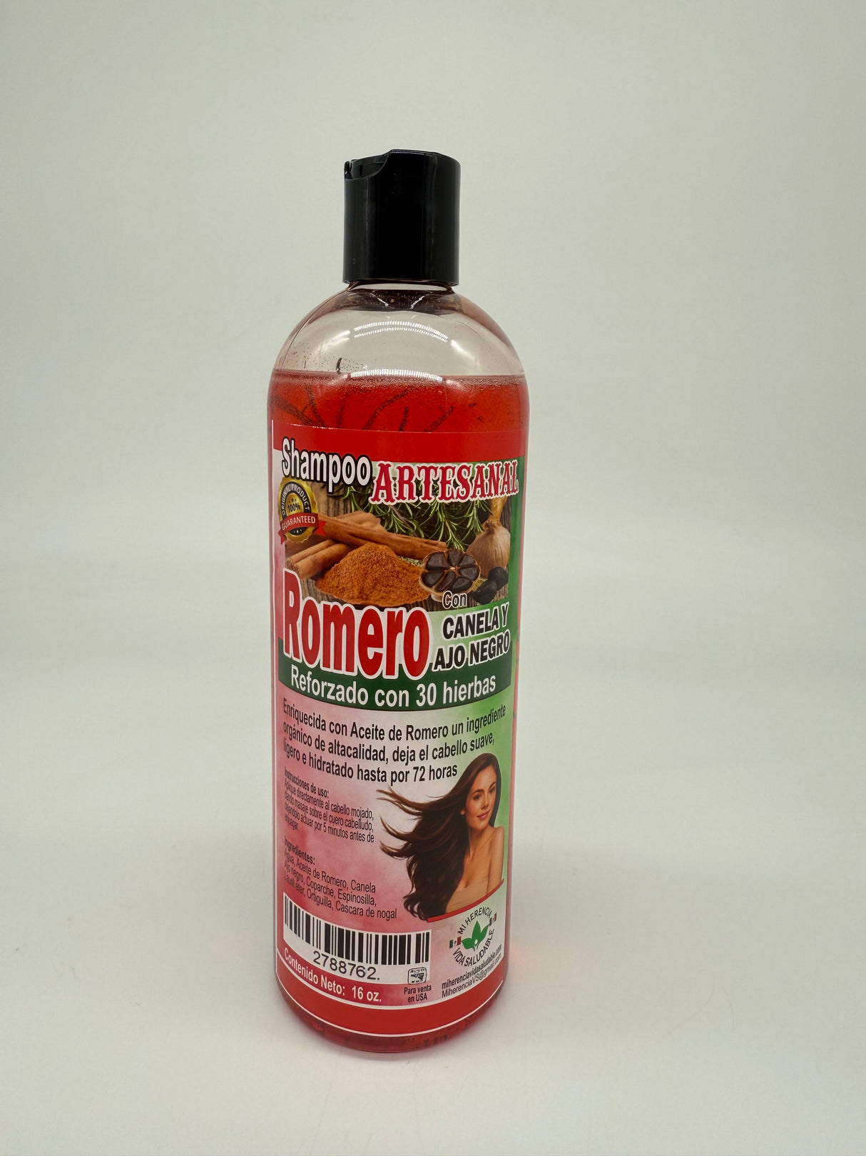 SHAMPOO ARTESANA- ROMERO CON CANELA Y AJO NEGRO-1PC